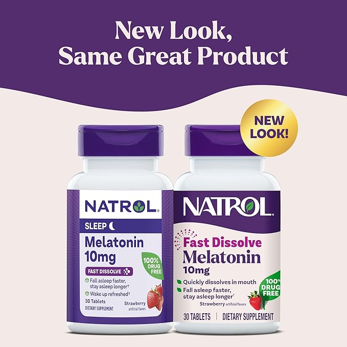 Natrol Fast Dissolve Melatonin 10 mg, Sleep Support for Adults