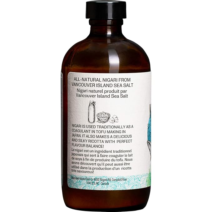 Nigari - 8oz of Liquid Nigari Tofu Coagulant - All Natural - Made in Canada - Magnesium Chloride Brine/Bittern for Making Better Tasting and Healthier Tofu