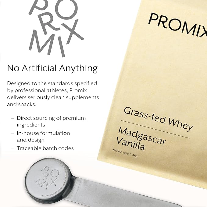 ProMix Nutrition Whey Protein Powder, Vanilla - Grass-Fed & 100% All Natural - ­Post Workout Fitness & Nutrition Shakes, Smoothies, Baking & Cooking Recipes - 2.5 Pound (Pack of 2)