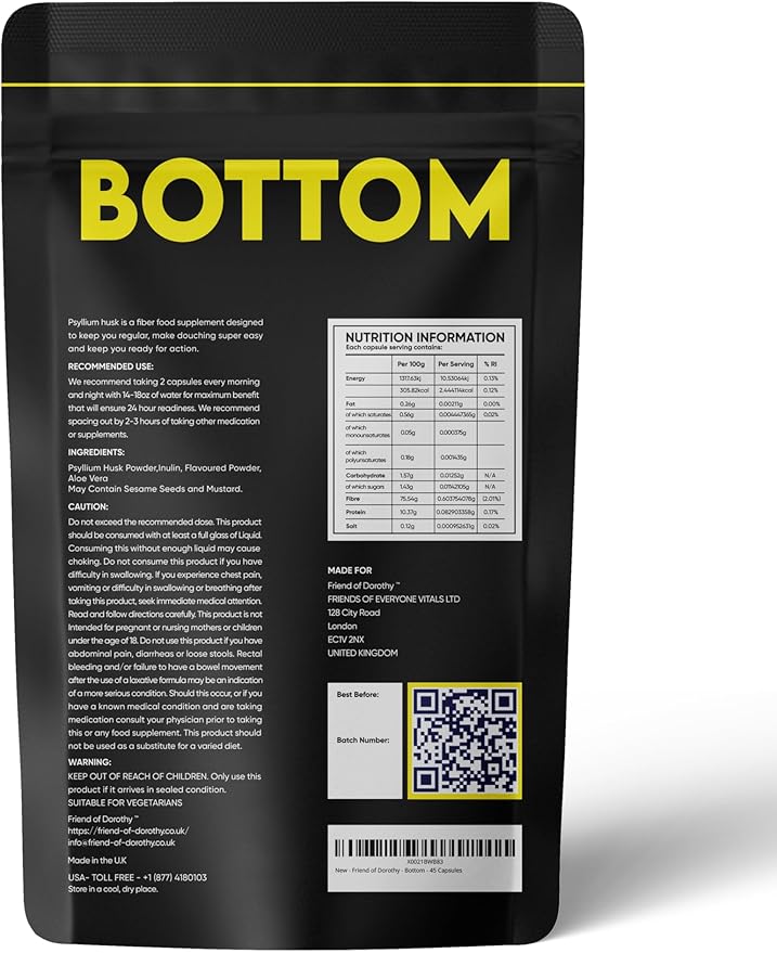 Fiber Supplement for Effortless Prep Time - Helps Promote Digestive Regularity - Psyllium Husk Based - 45 Capsules