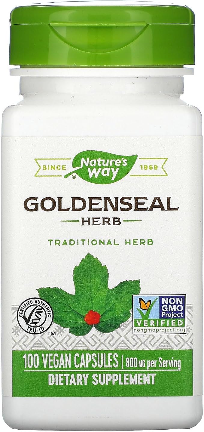Nature's Way Goldenseal, Traditional Herb, 700 mg per 2-Capsule Serving, Non-GMO Project Verified, Vegan, 100 Capsules