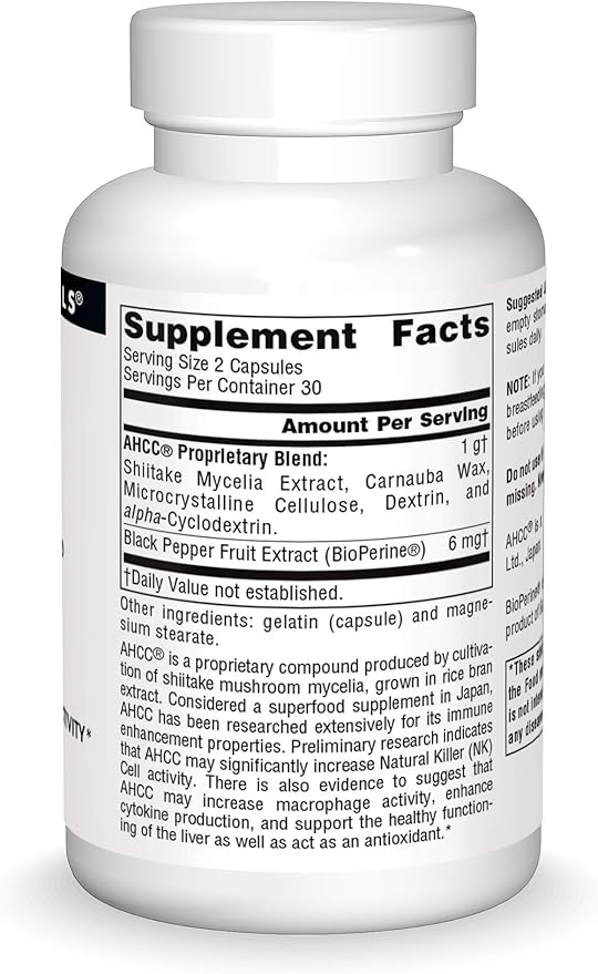 Source Naturals AHCC with Bioperine 500 mg - 60 Capsules