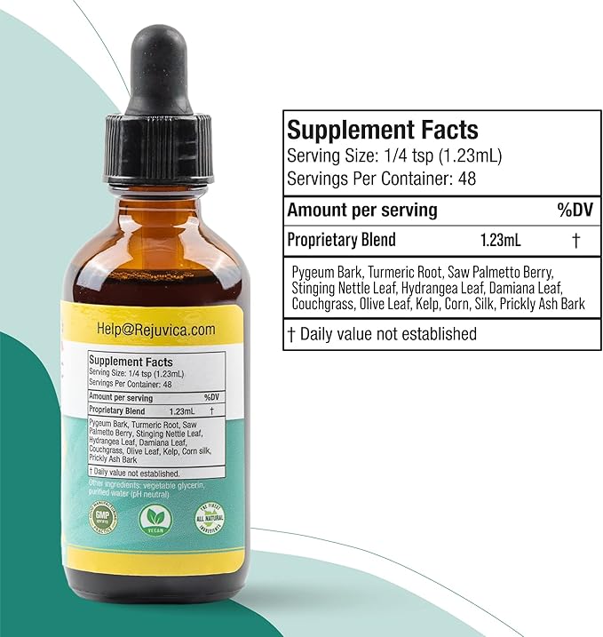 Prostavec Advanced Prostate Support Supplement - Liquid Formula for Faster Absorption with Pygeum, Saw Palmetto, Stinging Nettle + Turmeric & Damiana - Vegan, Non-GMO - 4 fl oz