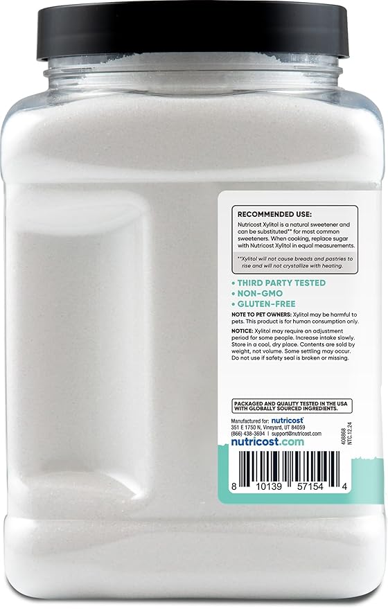 Nutricost Pure Xylitol Granulated Powder 2.5 Pounds - Granulated Crystals