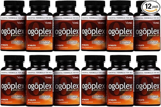 ogoplex® | Male Prostate Health and Urinary Support Supplement with Graminex® Swedish Flower Pollen, Saw Palmetto, Phytosterols & Lycopene - 1 Month Supply (12 Pack)