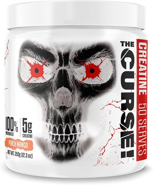 JNX SPORTS The Curse! Creatine Monohydrate Peach Mango 50 Servings | Pure Micronized Creatine 5g Per Serving | 350g - 12.3 Ounce