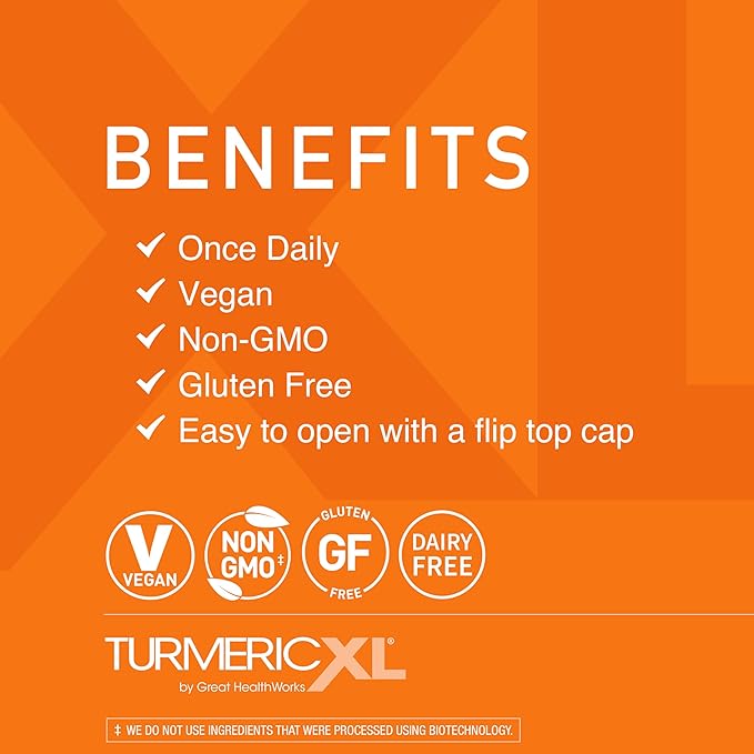 OmegaXL TurmericXL Natural Joint Support Supplement 250mg Turmeric Extract Delivers 45x More Curcumin - High Absorption, Gluten-Free – 30 Veggie Capsules