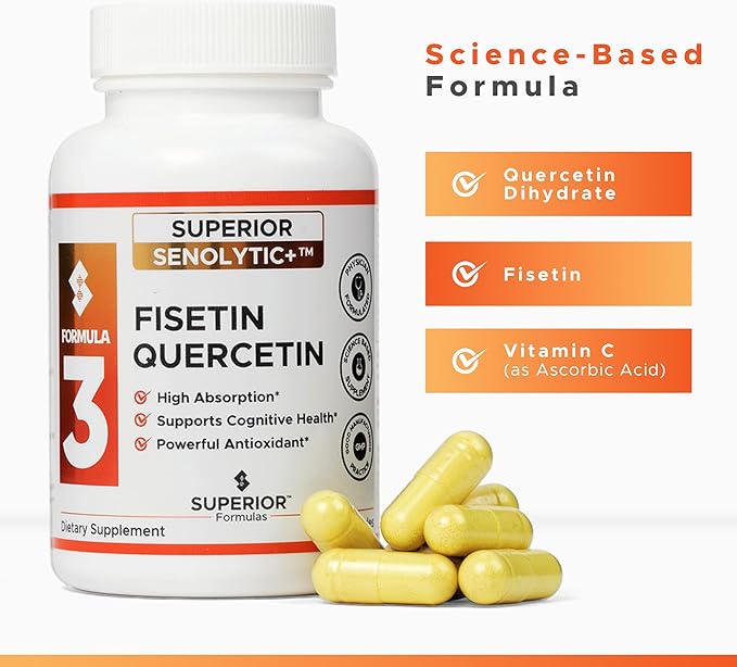 Superior Formulas | Superior SENOLYTIC+ | Fisetin-Quercetin Complex | Physician-Formulated and Science-Based Supplement for Adults 18+ | Promotes Cellular Repair | Boosts Longevity & Healthspan