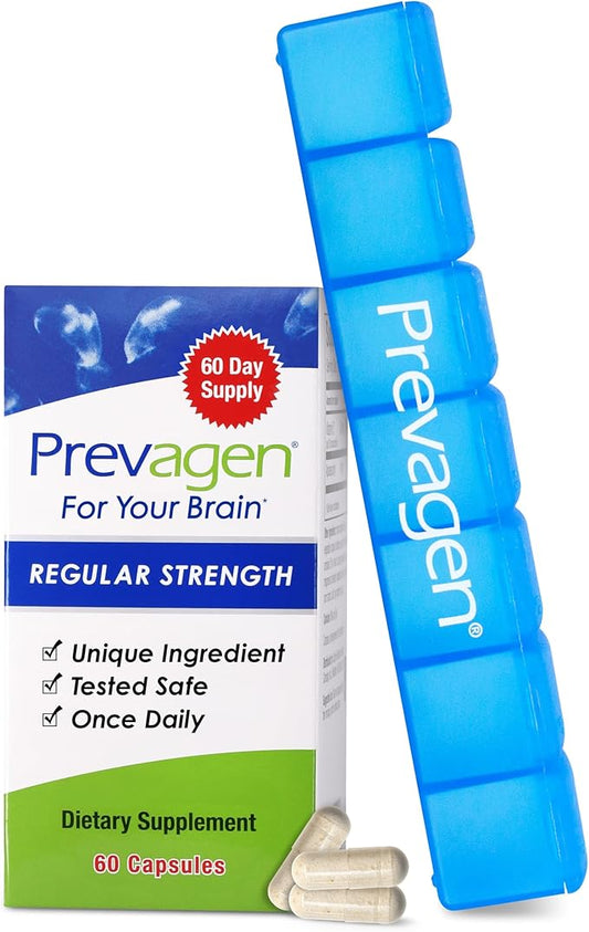 Prevagen Regular Strength - 60 Capsules (2 Month Supply) | Formulated for Your Brain | 10mg of Apoaequorin Plus Vitamin D3 with 7-Day Pill Minder