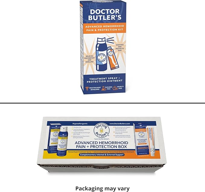 Doctor Butler's Hemorrhoid Treatment Bundle - Includes Advanced Hemorrhoid & Fissure Ointment with Lidocaine for Fast Acting Relief and Hemorrhoid Spray with Witch Hazel for Itch Relief*