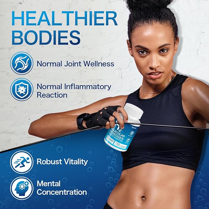 Hydrogen Water Tablets, Hydrogen Tablets for Drinking Water 150 Count-H2 Molecular Hydrogen with Magnesium, Dietary Supplement for Brain Health & Cognitive Function, Non-GMO