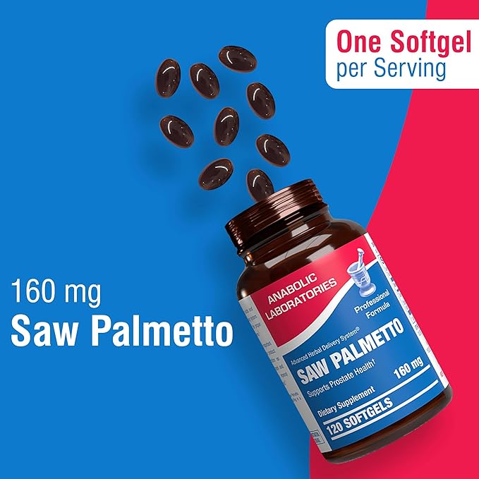 High Absorption Saw Palmetto for Men - Herbal Urinary and Prostate Health Supplement for Men with Saw Palmetto Extract - Non-GMO & Made in The USA in cGMP Facilities - Up to 120 Servings