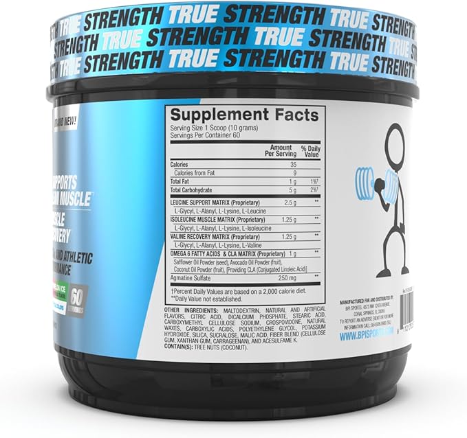 BPI Sports Best BCAA Powder, Branched Chain Amino Acids, Watermelon Ice, 60 Servings, 1.32 Pound, 21.12 oz