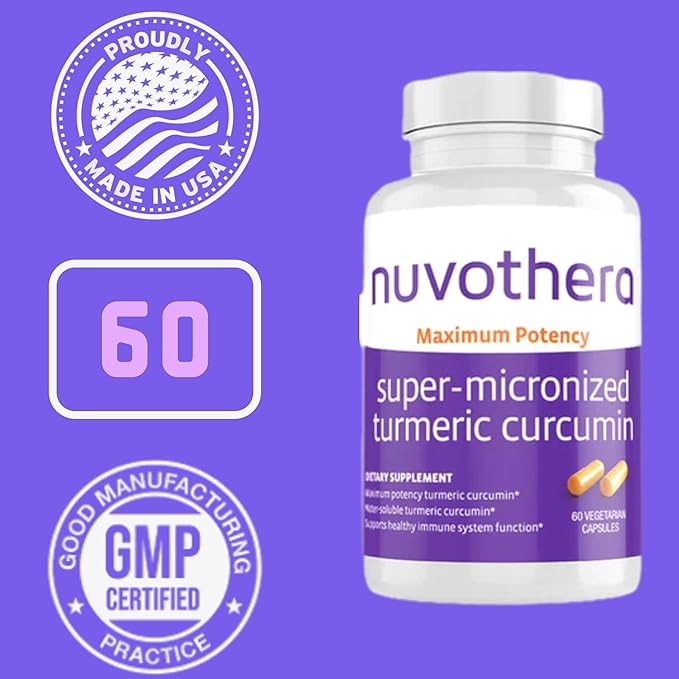 Super-Micronized Turmeric Curcumin Capsules 2-Month Supply Rapid Absorption, Whole Root, Non-GMO, Skin, Gut Health & Antioxidants(120 Capsules)