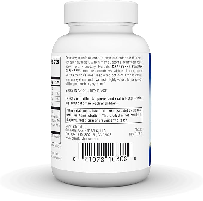 Planetary Herbals Cranberry Bladder Defense, Supports Genito-Urinary Health*, 865 mg - 60 Tablets