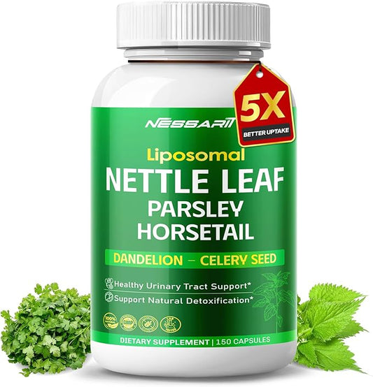 Nettle Leaf, Parsley, Horsetail, Dandelion & Celery Seed – Support Urinary Tract & Natural Detox – 150 Capsules – Made in USA