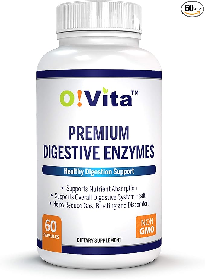 Premium Digestive Enzymes with Plant-Based enzymes, Supports Better Digestion, Better Nutrient Absorption (60 Non-GMO Vegetable Capsules)