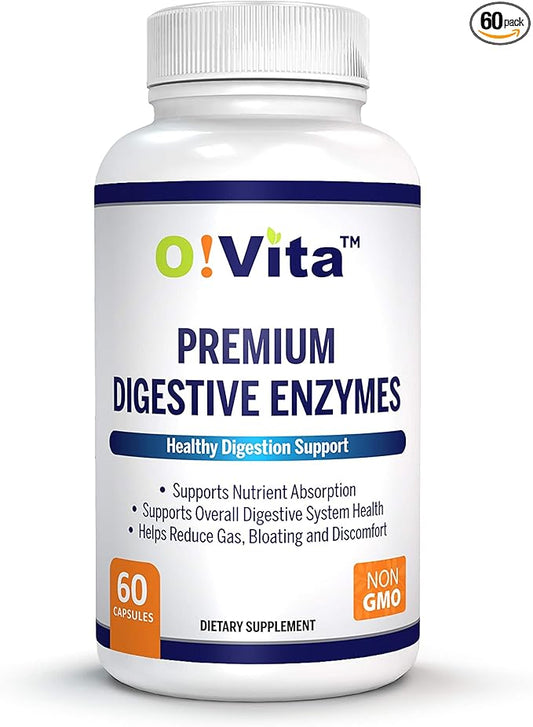 Premium Digestive Enzymes with Plant-Based enzymes, Supports Better Digestion, Better Nutrient Absorption (60 Non-GMO Vegetable Capsules)