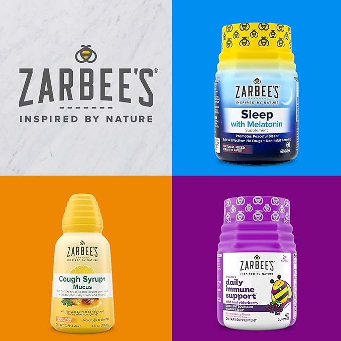 Zarbee’s Elderberry Gummies Daily Immune Support Supplement with Vitamins A C D E & Zinc, Black Elderberry Extract, Natural Berry Flavor, Vegetarian, Gelatin-Free, 60 Count