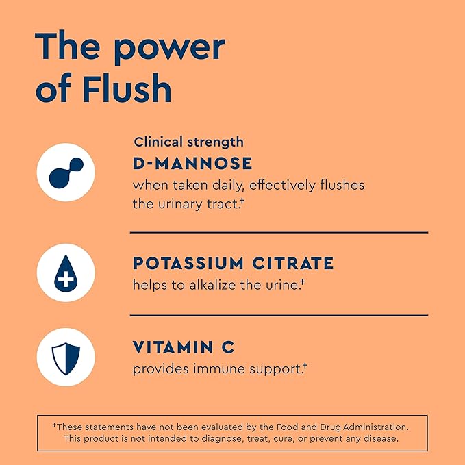 Uqora Flush - Urinary Tract* with D-Mannose, Vitamin C, Vitamin B6, Potassium, Magnesium & Calcium - Gluten-Free & Vegan - Pink Lemonade Flavor - 20 Packets (2 Pack)