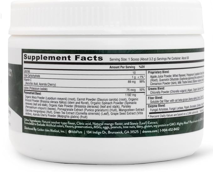 Mighty Maca Plus Mango by Dr. Anna Cabeca – Superfood Greens Powder for Daily Energy & Vitality – Sugar-Free, Vegan, Alkaline, 30-Day Supply