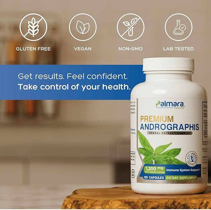 Premium Andrographis Paniculata Extract 1,200mg (100mg Andrographolides), 120 Capsules, Non-GMO, Vegan, Gluten Free