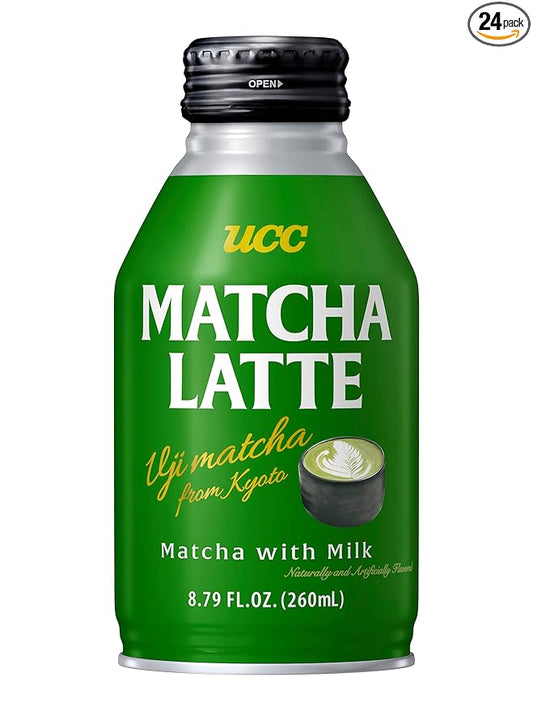 UCC Ready to Drink Matcha Latte, 8.79 FL OZ (Pack of 24), Delicious, Premium Green Tea Leaves and Rich Milk, Convenient Bottled Drinks For On-the-Go, Imported from Japan