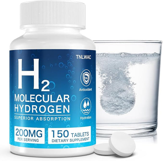 Hydrogen Water Tablets, Hydrogen Tablets for Drinking Water 150 Count-H2 Molecular Hydrogen with Magnesium, Dietary Supplement for Brain Health & Cognitive Function, Non-GMO
