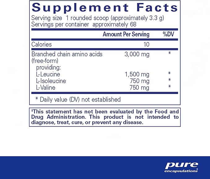 Pure Encapsulations BCAA Powder | Hypoallergenic Supplement to Support Muscle Function During Exercise | 8 Ounces
