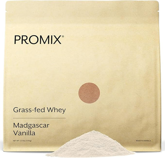 ProMix Nutrition Whey Protein Powder, Vanilla - Grass-Fed - ­Post Workout Fitness & Nutrition Shakes, Smoothies, Baking & Cooking Recipes - Gluten-Free & Keto-Friendly - 2.5 Pound (Pack of 1)