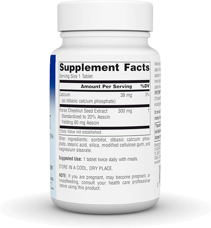 Planetary Herbals Full Spectrum Horse Chestnut Tablets, White Bottle 60 Count (Pack of 1)
