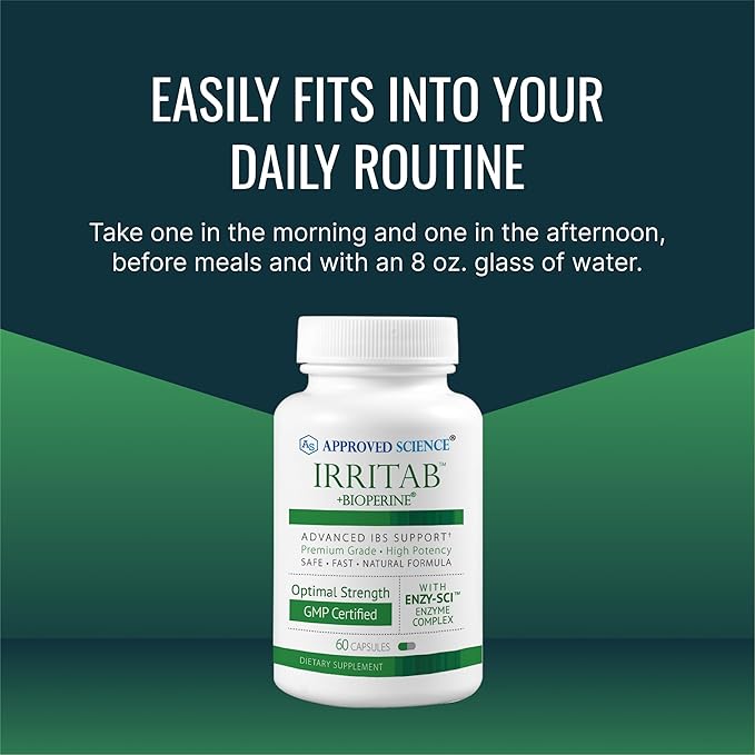 Approved Science Irritab - Natural Digestive Enzyme Support - Total Support - 3 Month Supply