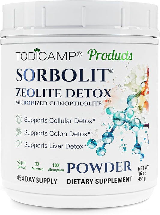 Sorbolit Zeolite Detox Powder - 1 lb Clinoptilolite Zeolite Powder Sorbolit- 1-2 µm for Cellular Detox - 454 Days Supply