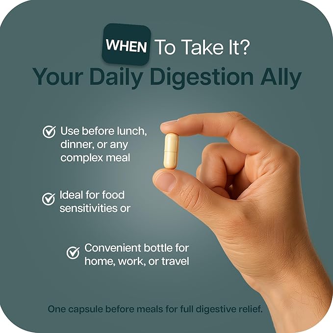 TriEnza Digestive Enzymes for Women and Men– Digestive Enzyme Supplements for Proteins, Carbs, Fats & Polyphenols Digestion – Help Break Down Wheat, Dairy, Soy & Meats - Health Supplement,90 Capsules