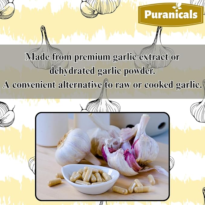 Garlic Premium 320 Capsules Non GMO and Gluten Free | Herbal Supplement | 900 mg Per Serving | Made with 100% Pure Garlic Bulb Powder