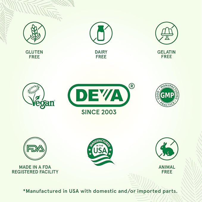 DEVA Vegan Omega-3 DHA-EPA 500MG – No Carrageenan, Non-Fish Oil Derived from Algae, Non-GMO, 60 Gelatin-Free Softgels