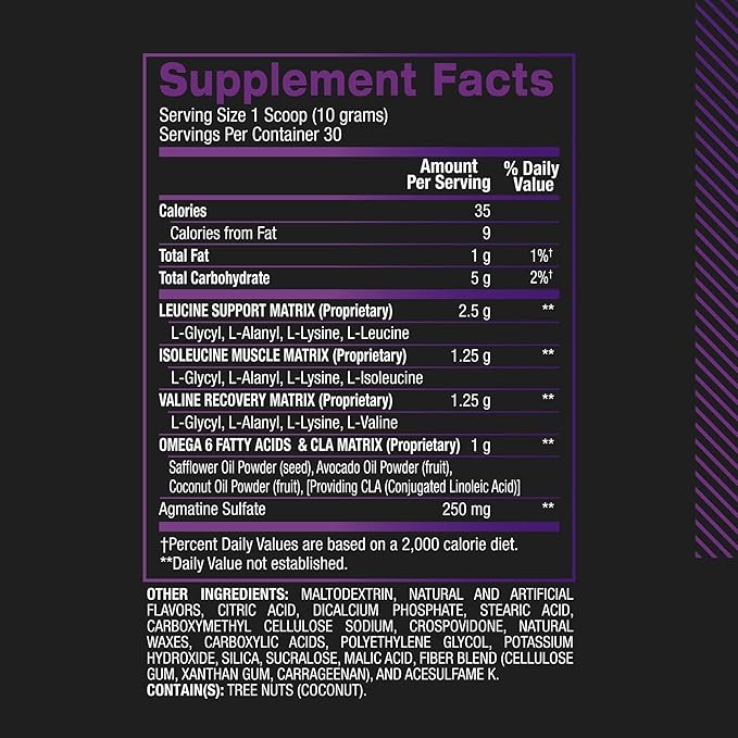 BPI Sports Best BCAA Powder - Muscle Recovery Support - Branched Chain Amino Acids | Building Blocks of Protein and Muscle - Post Workout Recovery – Hydration - Grape, 30 Servings