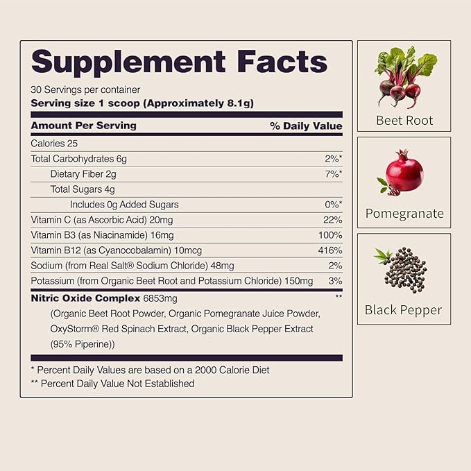 Snap Supplements Heart Beets, Organic Beet Root Powder, Cardiovascular Support Supplement for Men & Women, Beets, Pomegranate, B Vitamins & Red Spinach, Heart Health Support, 30 Servings, Mixed Berry