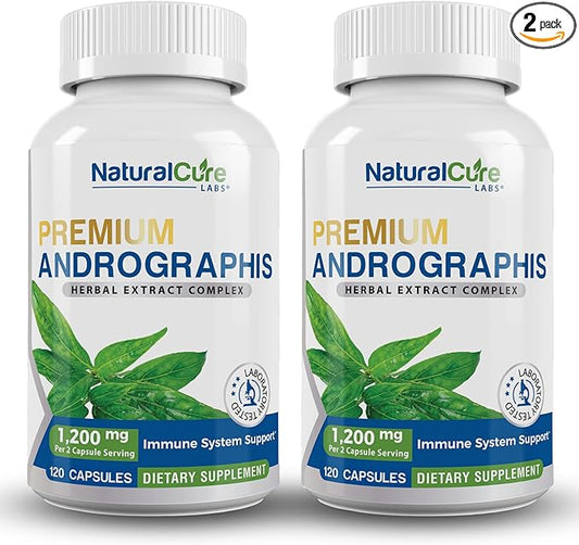 Premium Andrographis Paniculata Extract 1,200mg (100mg Andrographolides), 120 Capsules, Non-GMO, Vegan, Gluten Free