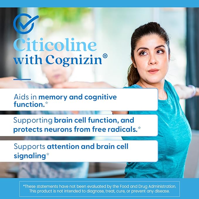 Doctor's Best Citicoline CDP-Choline, Supports Brain Health, Non-GMO, Gluten Free, Soy Free, Vegan 60 Veggie Caps