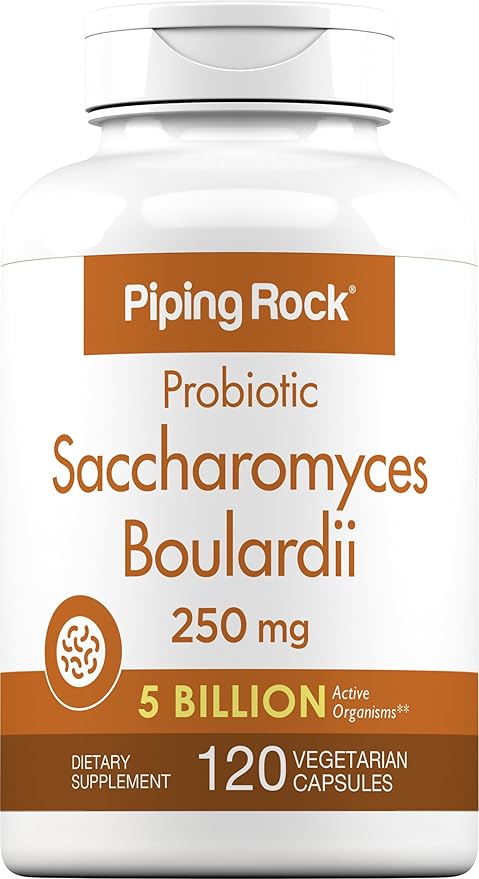 Piping Rock Saccharomyces Boulardii Probiotic Supplement | 5 Billion CFU | 120 Capsules | 250 mg | Vegetarian, Non-GMO, Gluten Free