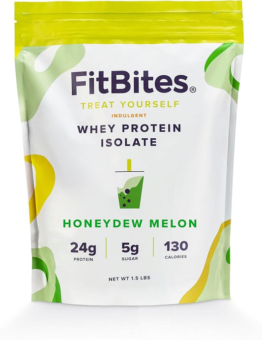 Boba Tea Protein Whey Protein Isolate (Honeydew Melon), 5.9g BCAAs, Gluten Free, Low Sugar, Bubble Tea Protein Powder