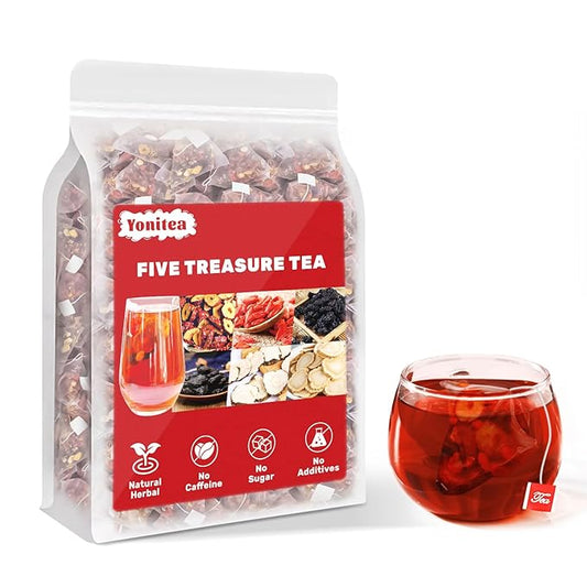Yonitea Ginseng Five Treasures Tea, Kidney Tea Formula Ginseng Six Treasure for Men and Women, Kidney Cleanse Detox & Repair Natural Traditional Chinese Herbal (60 Bags)