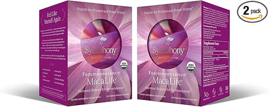 Femmenessence® MacaLife® – Clinically Proven Perimenopausal Supplement for Natural Hormone Balance, Symptom Relief, Heart & Mood Support, Without Added Hormones (240 Capsules, 120 Day Supply)