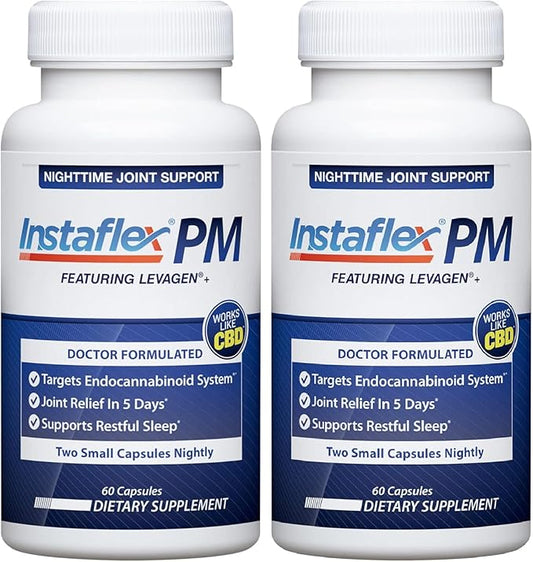 Instaflex PM Nighttime Joint Support with Levagen, Tamaflex, GABA, Ashwagandha, Passionflower Extract, Mobility, Sleep Support -120 Capules