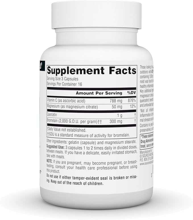 Source Naturals Activated Quercetin, Bioflavanoid Complex, for Seasonal & Immune Support - 50 Capsules