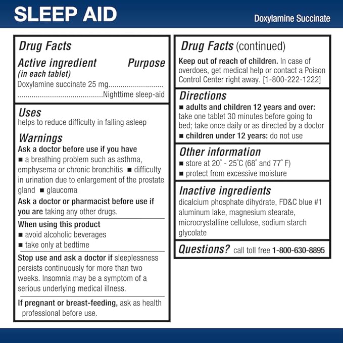 Puregen Labs Doxylamine Succinate 25mg | Nighttime Sleep Aid | Safe & Effective | Non-Habit Forming Sleep Aid | Made in USA | 225 Tablets