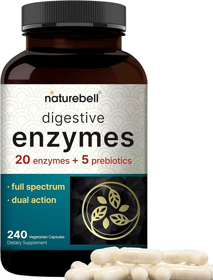 Digestive Enzymes with Probiotics and Prebiotics, 240 Veggie Capsules | Gut Health Support for Women & Men – 20 Enzyme, 10 Probiotic, & 5 Prebiotic Pancreatic Complex | Non-GMO, Vegan