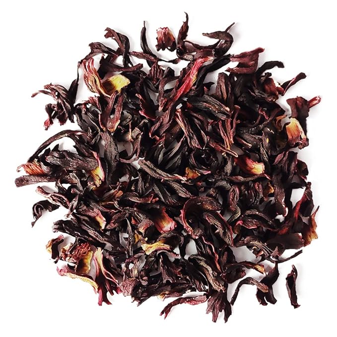 TIAN HU SHAN Hibiscus Tea, 1lb/16oz Dried Hibiscus Flowers Loose Leaf 100% Natural Herbal Tea Cut & Sifted Caffeine Free Resealable Bag(200+ Cups)