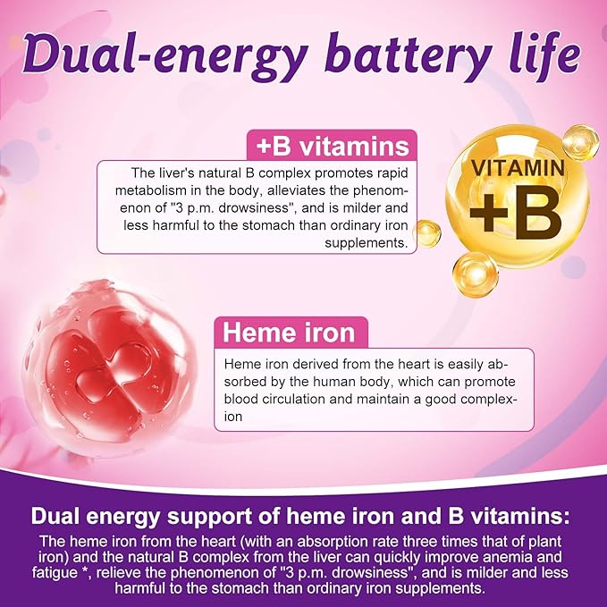 Beef Organ Supplement for Women, Natural Grass Fed Beef Liver Capsules,Supports Feminine Hormone Balance, Menstruation, Immunity, Skin, B12, Energy & Wellness